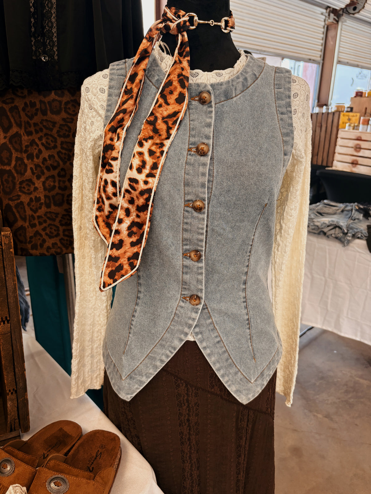 Light Wash Denim Vest