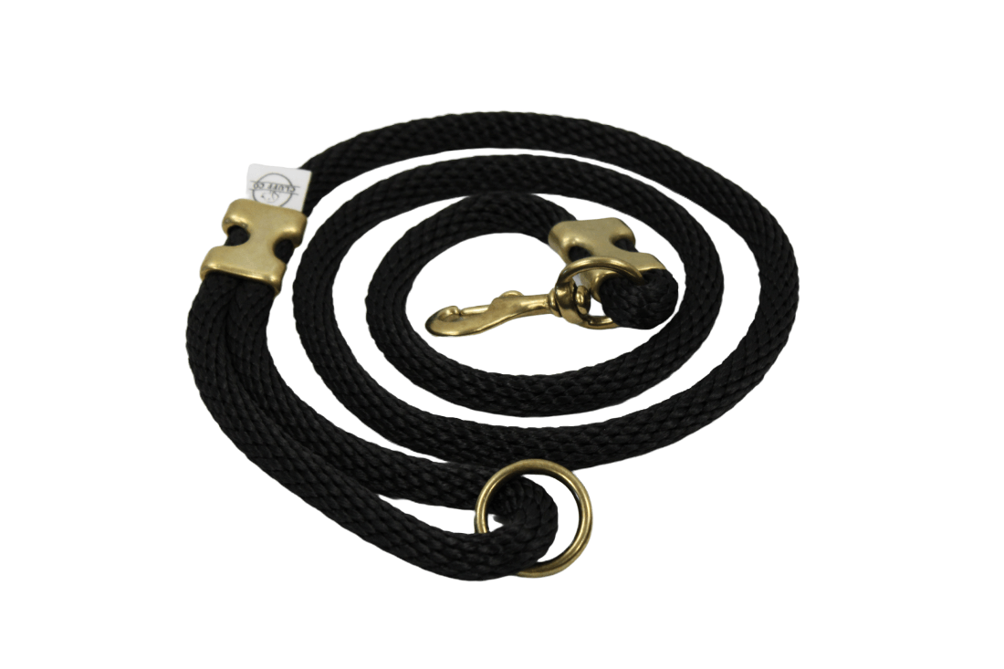 Black Solid Braid Leash - Made in the USA - Cluff CO LLC