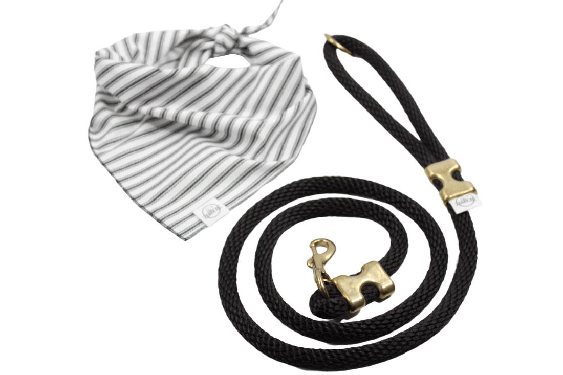 Black Solid Braid Leash - Made in the USA - Cluff CO LLC
