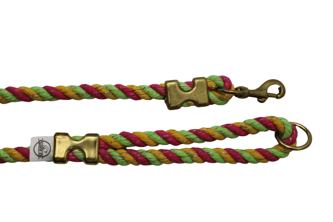 Pink Glitter Rope Leash - Made in the USA - Cluff CO LLC