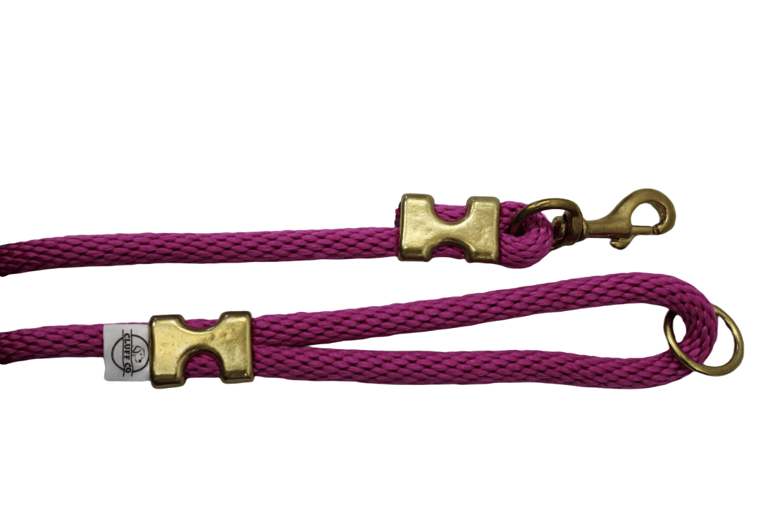 Raspberry Solid Braid Leash - Made in the USA - Cluff CO LLC