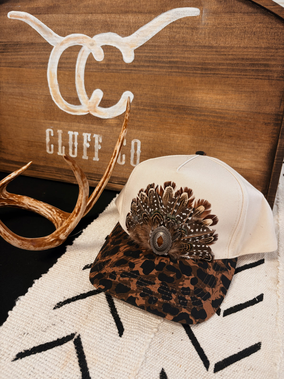 Cheetah Feather Hat