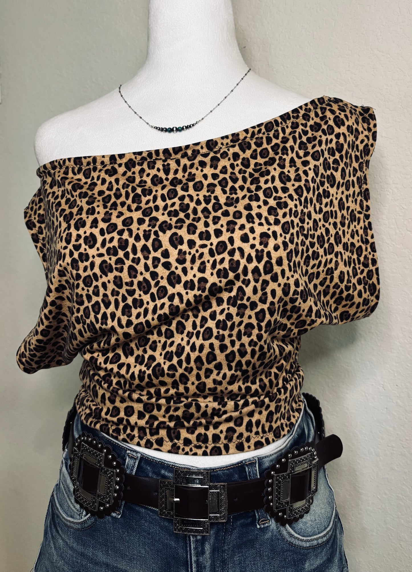 Cheetah Off The Shoulder Top