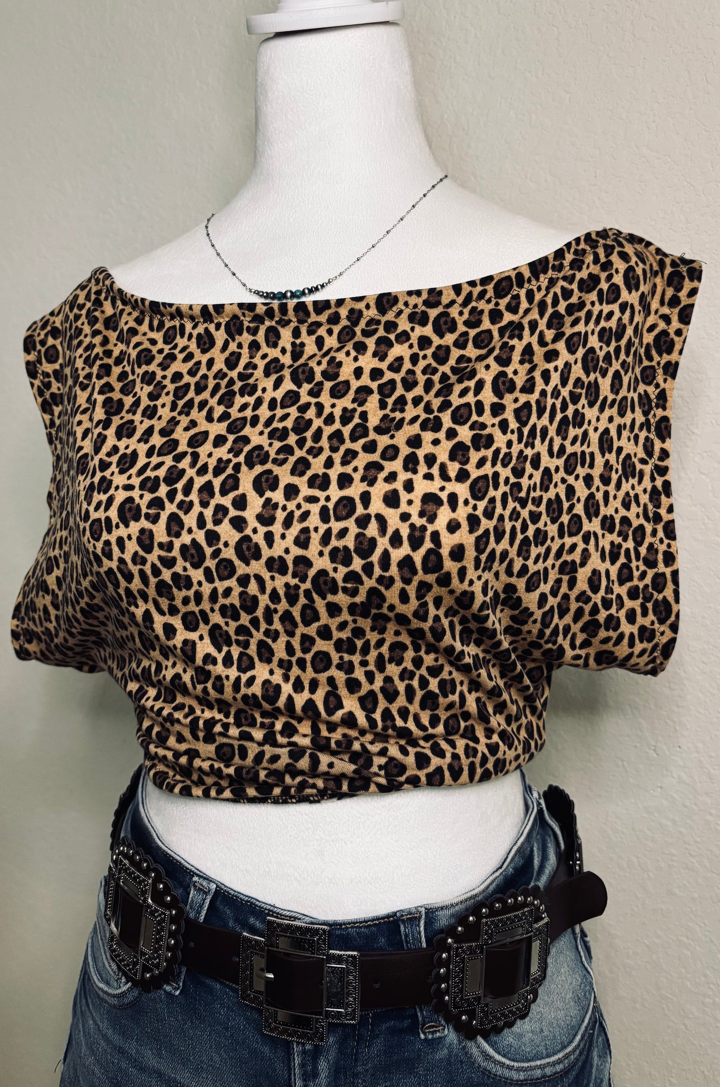 Cheetah Off The Shoulder Top