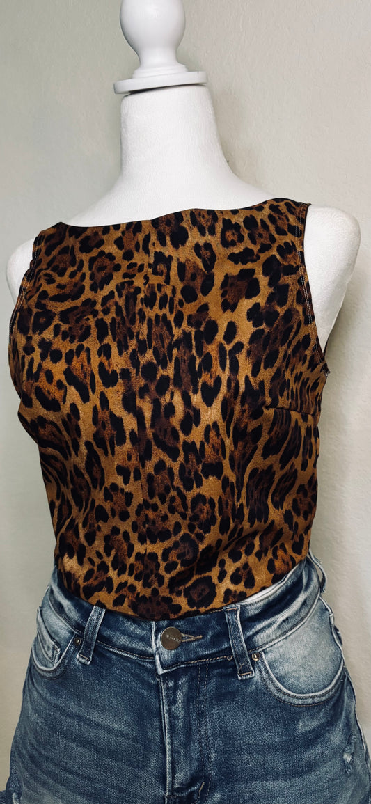Leopard Print Tie Back Top