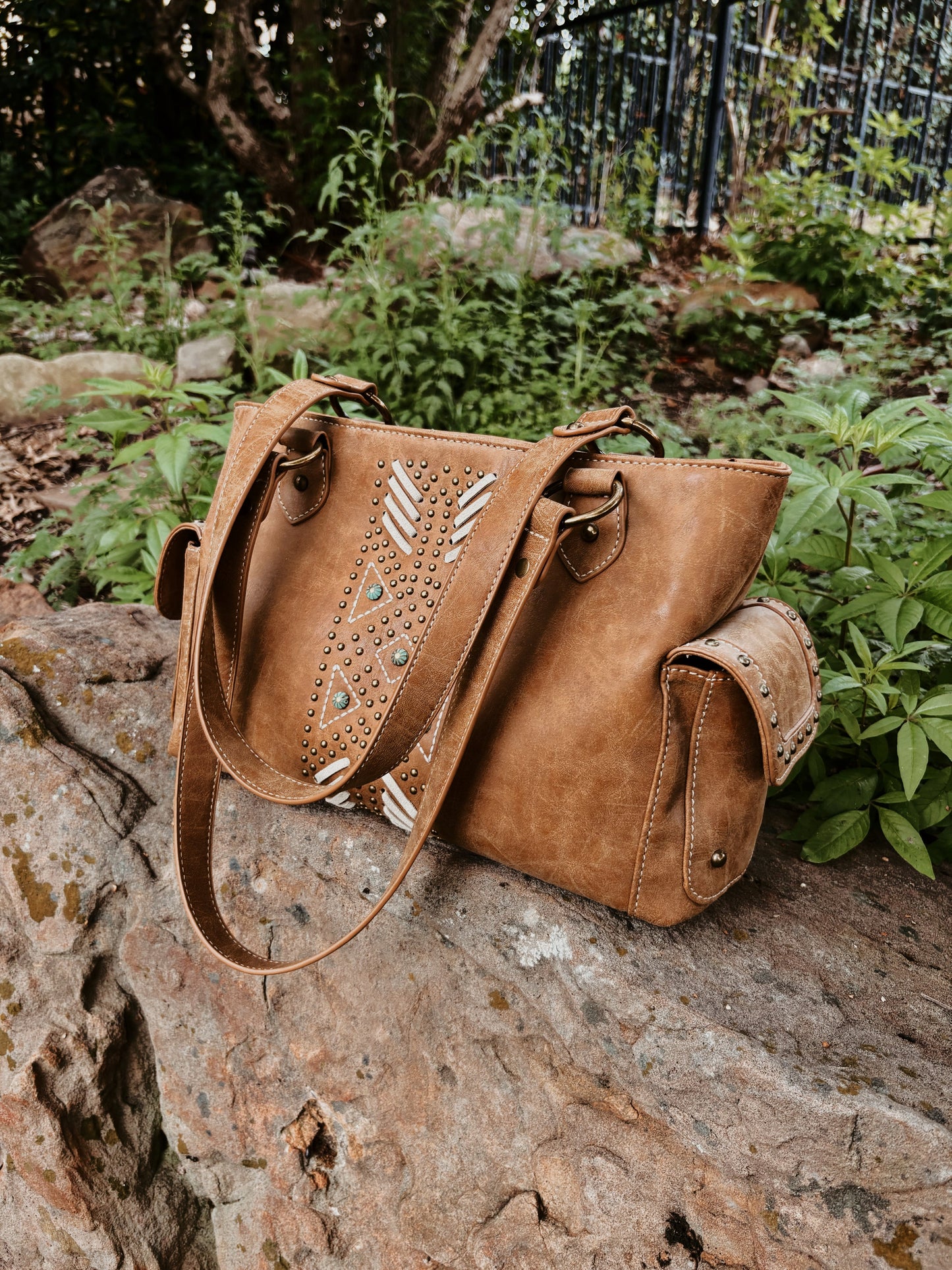 Aztec Stitch Conceal Carry Satchel - Cluff CO LLC