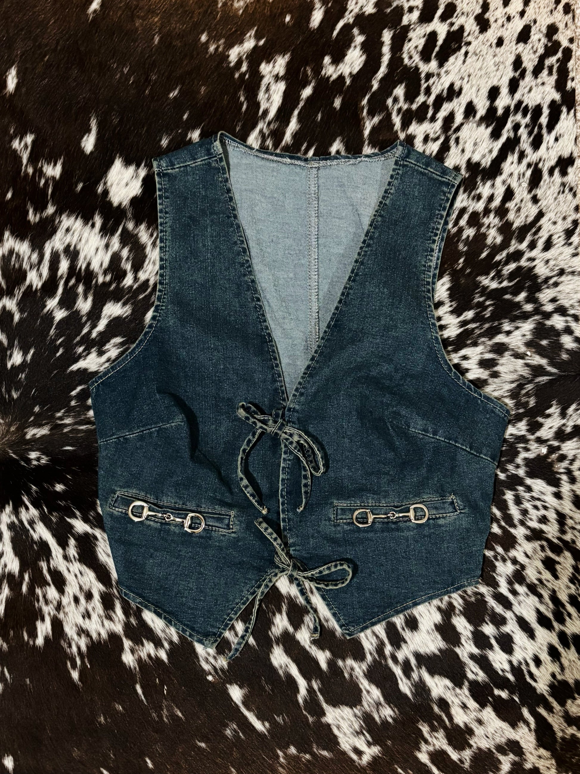Bit & Bind Denim Vest - Cluff CO LLC