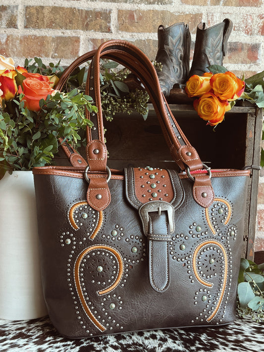Buckle & Stud Conceal Carry Tote - Cluff CO LLC