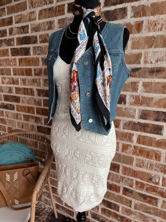 Canyon Cream Knit Dress - Cluff CO LLC