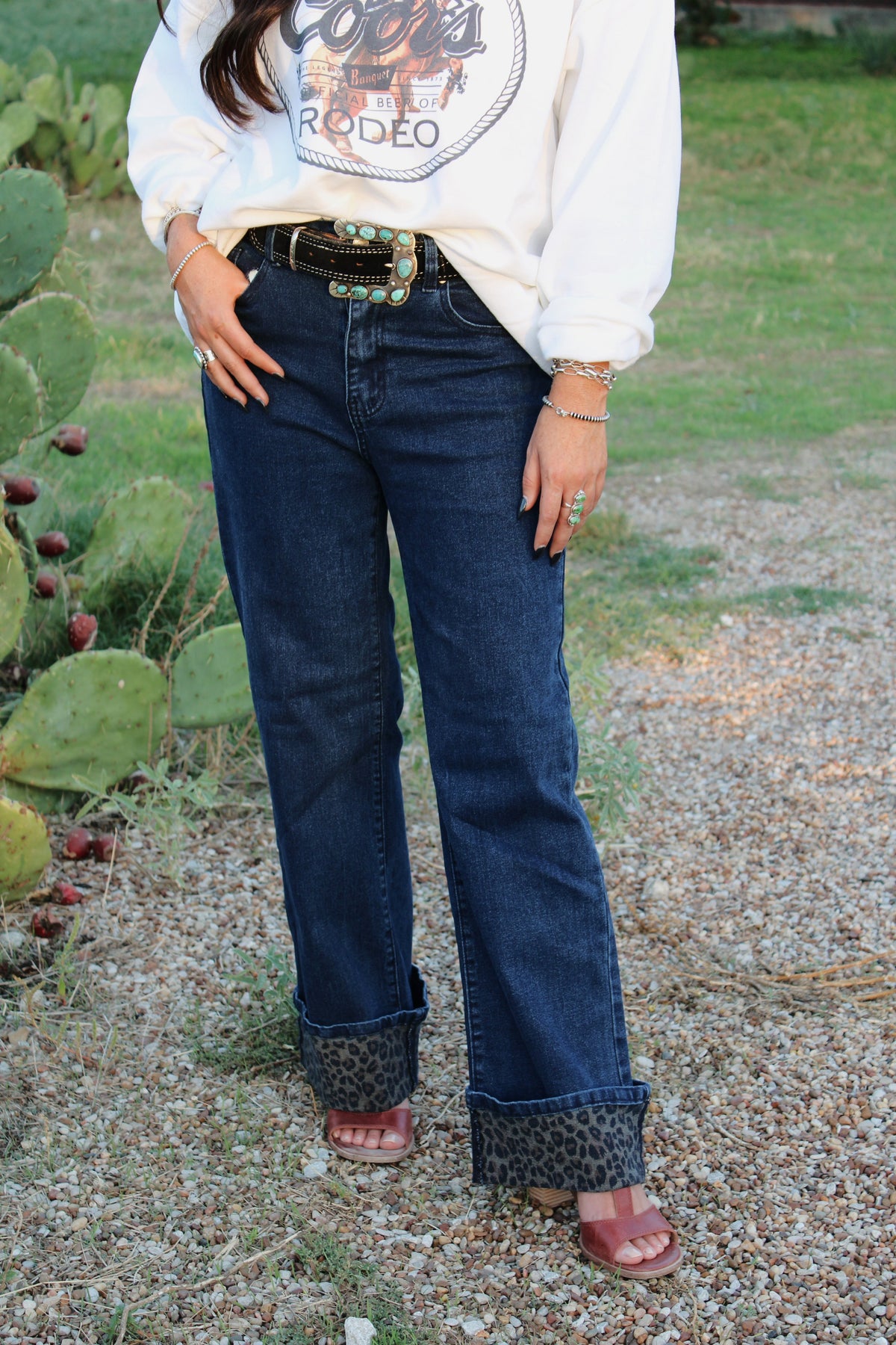 Cheetah Lined Denim Jeans - Cluff CO LLC