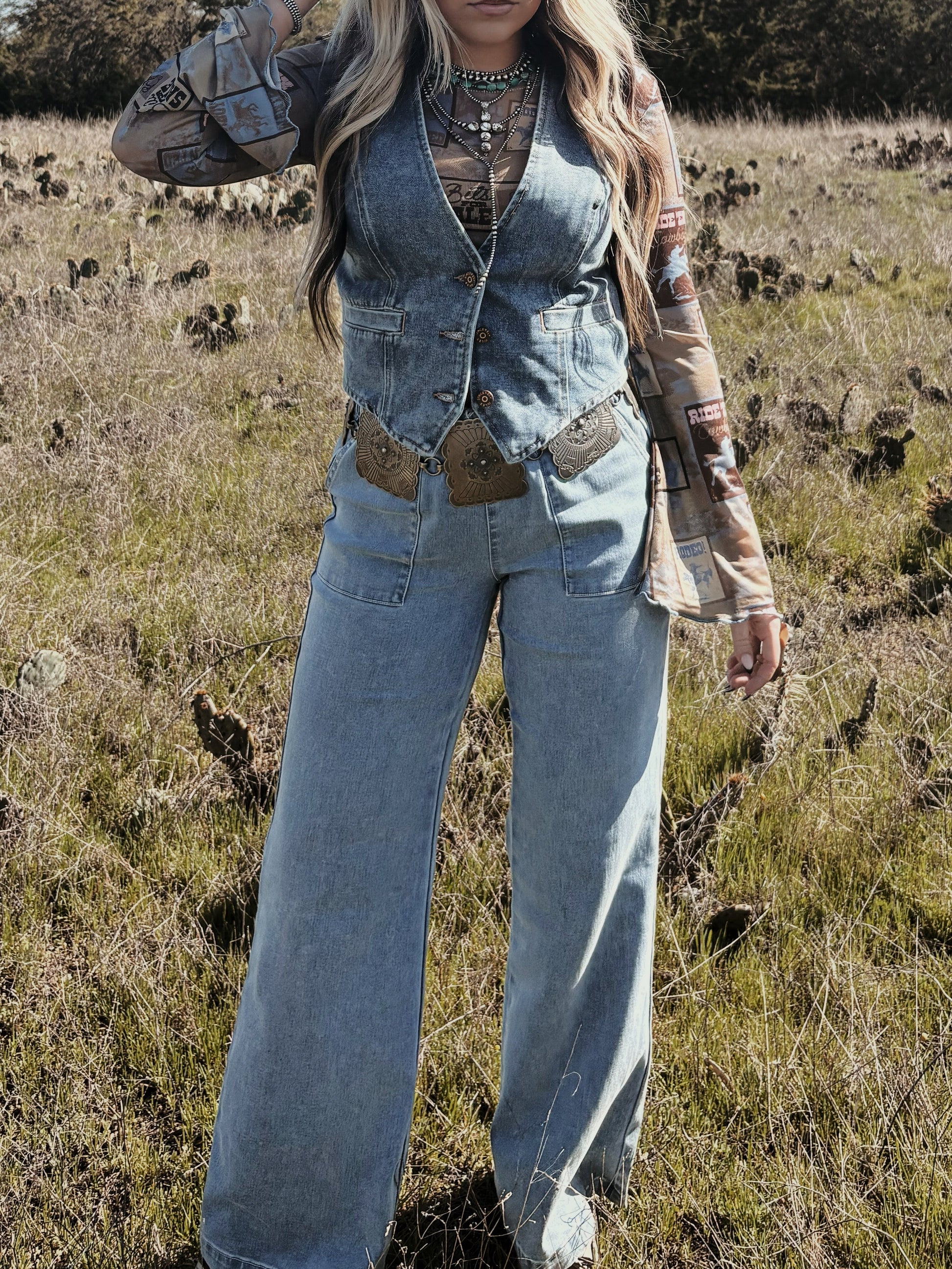 Drawstring Denim Trousers - Cluff CO LLC