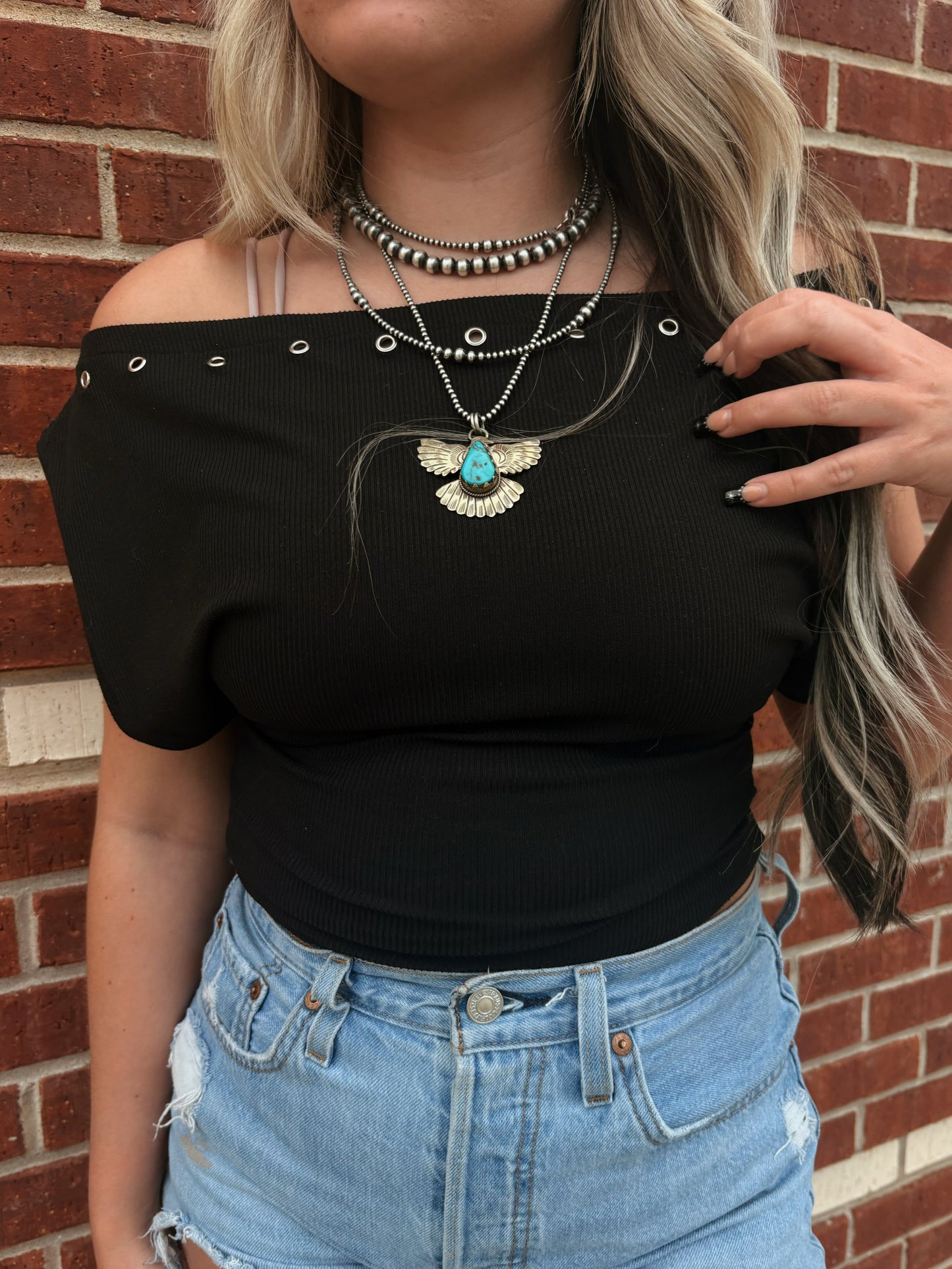 Grunge Grommet Top - Cluff CO LLC