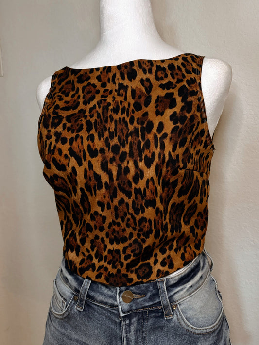 Leopard Print Tie Back Top - Cluff CO LLC