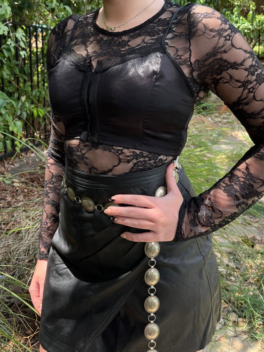Midnight Mustang Lace Bodysuit - Cluff CO LLC