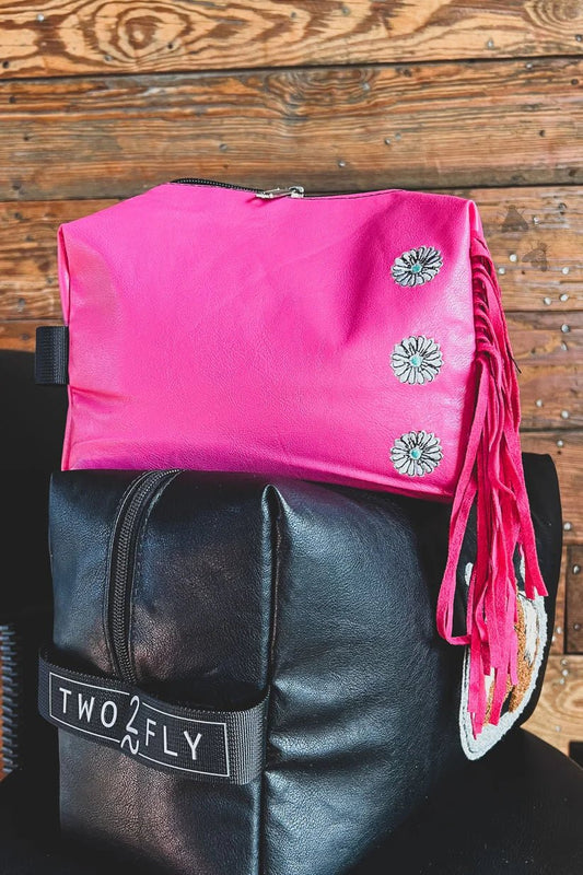 Pink Concho Cosmetic Clutch - Cluff CO LLC
