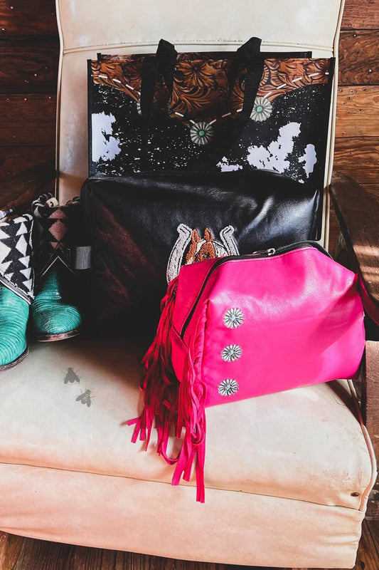 Pink Concho Cosmetic Clutch - Cluff CO LLC