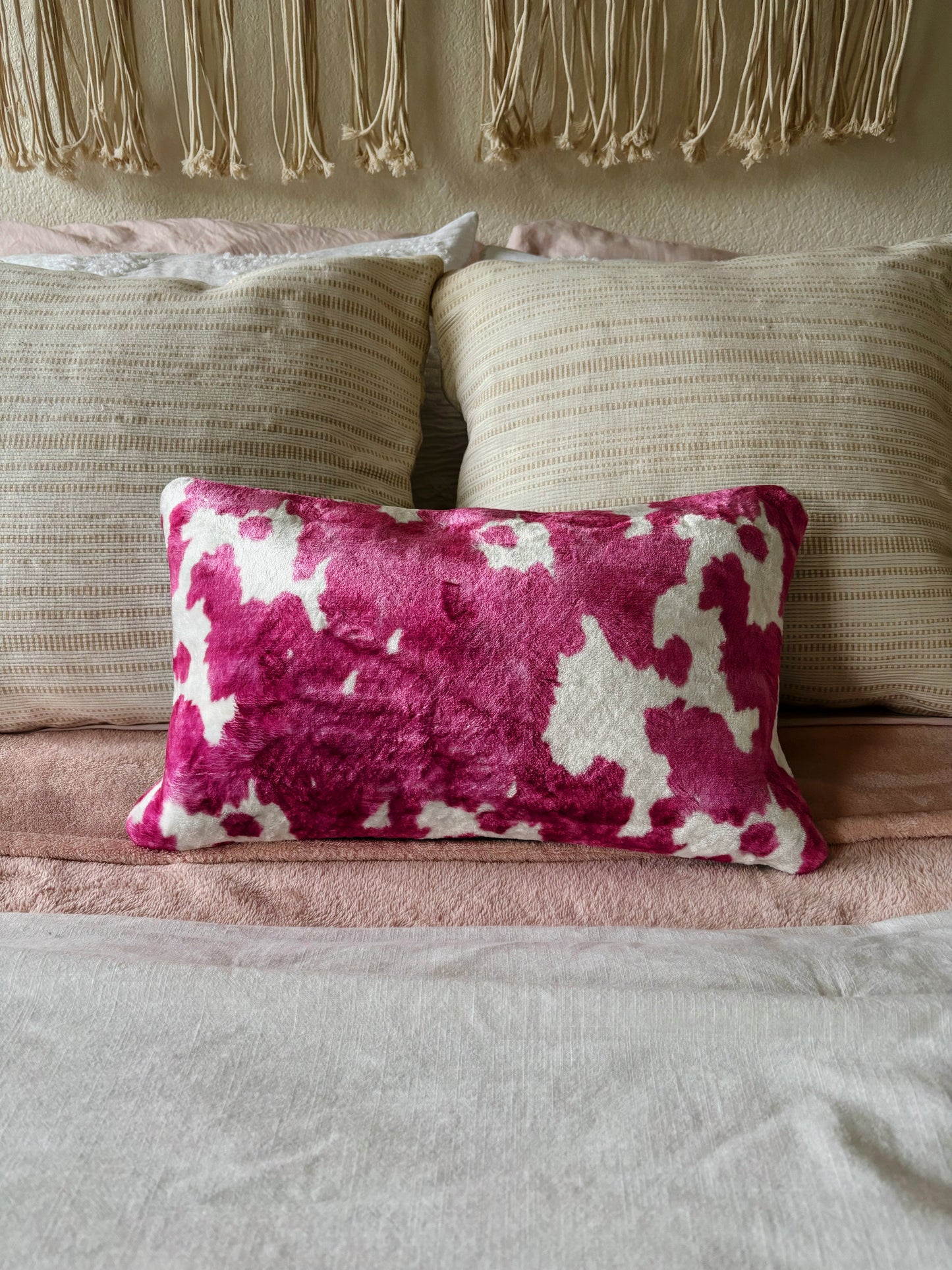 Pink Cowhide Pillow - Cluff CO LLC
