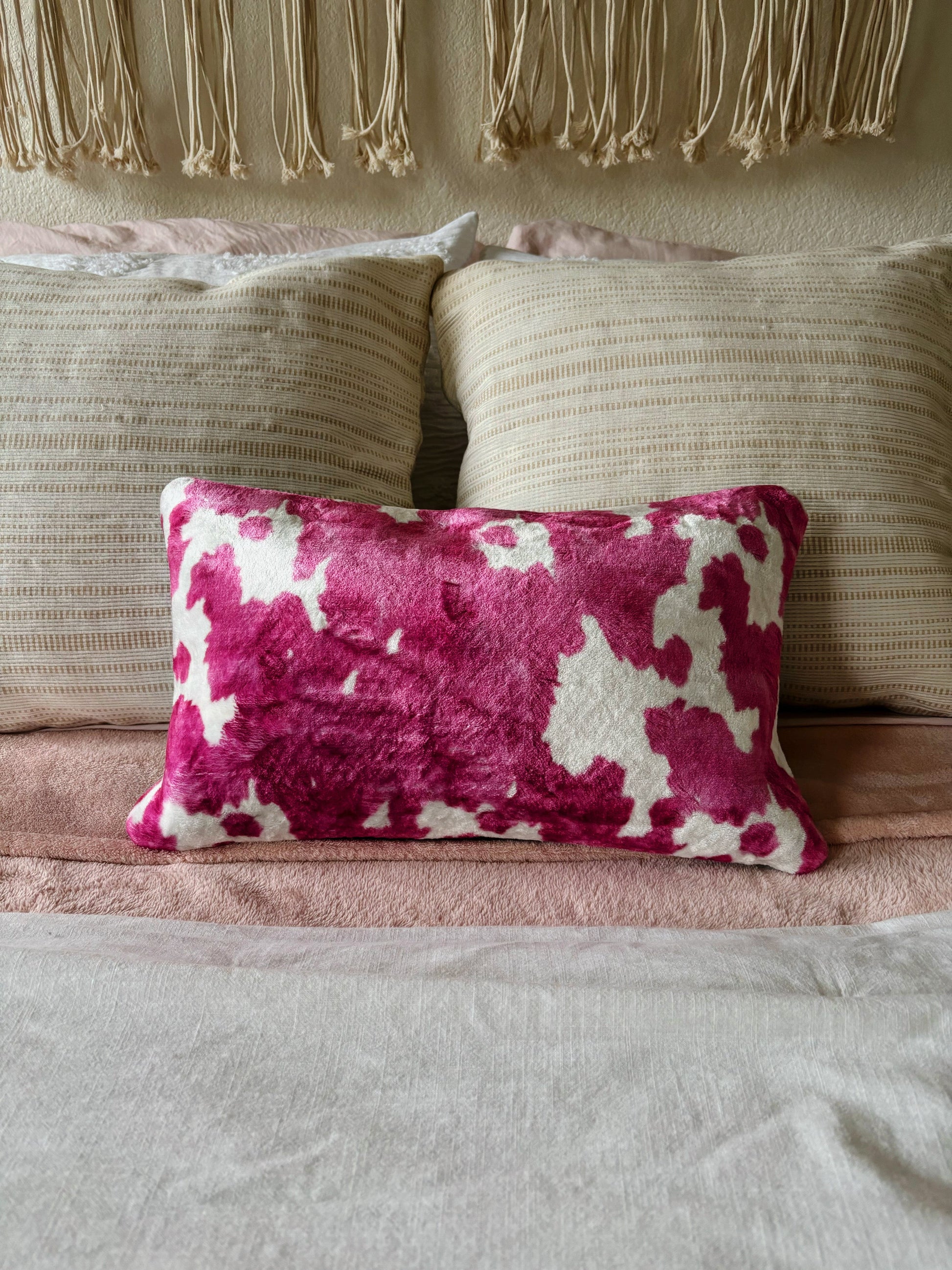 Pink Cowhide Pillow - Cluff CO LLC