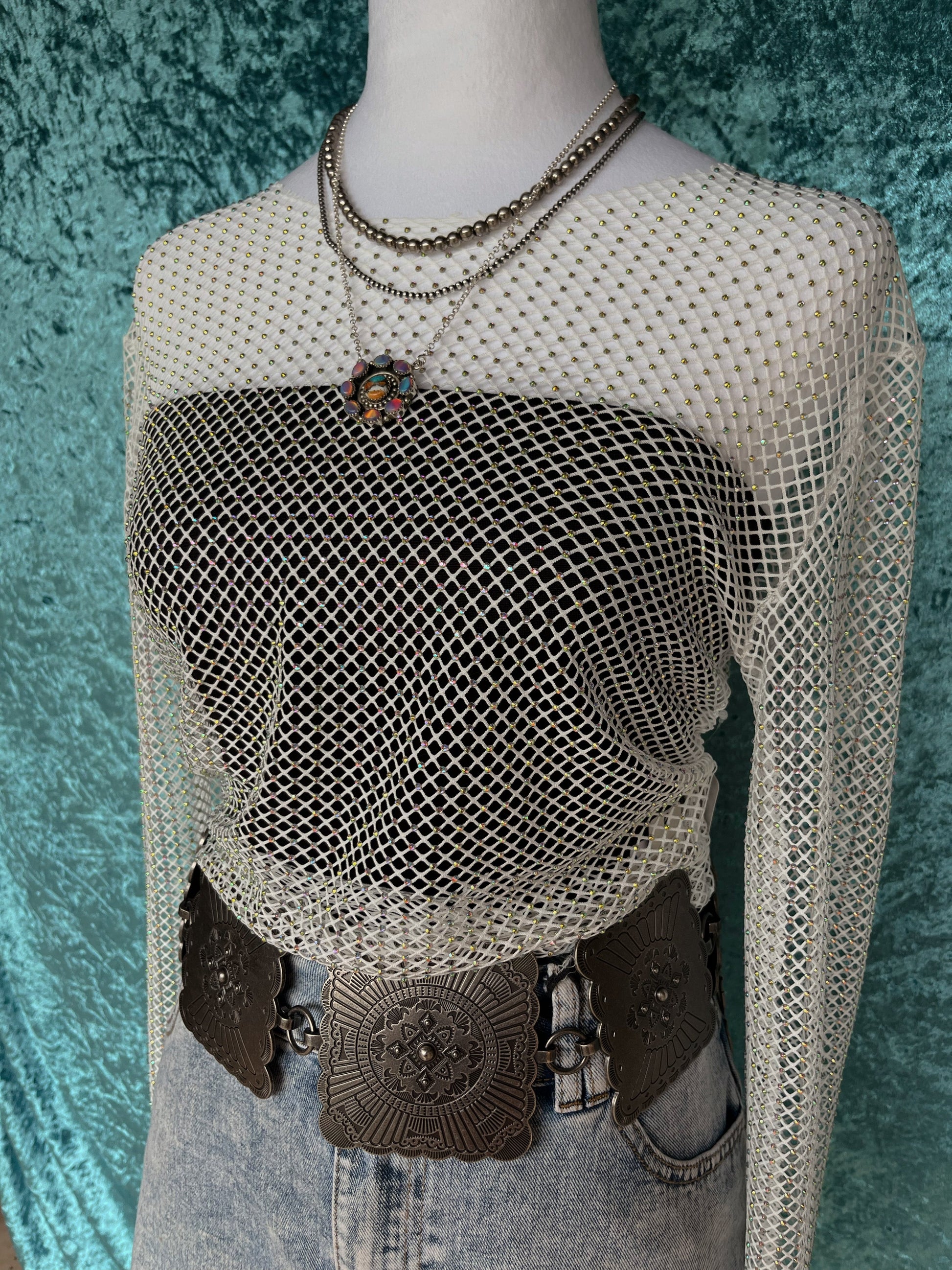 Silver Spurs Rhinestone Long Sleeve - Cluff CO LLC
