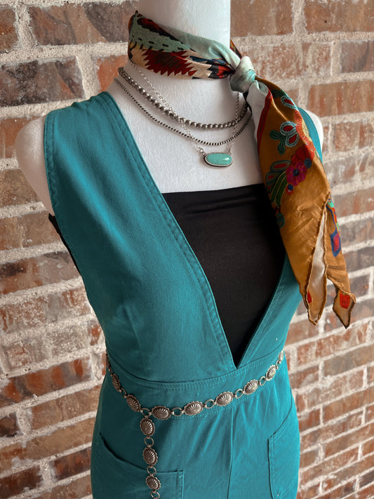 Turquoise Trail V - Neck Jumpsuit - Cluff CO LLC