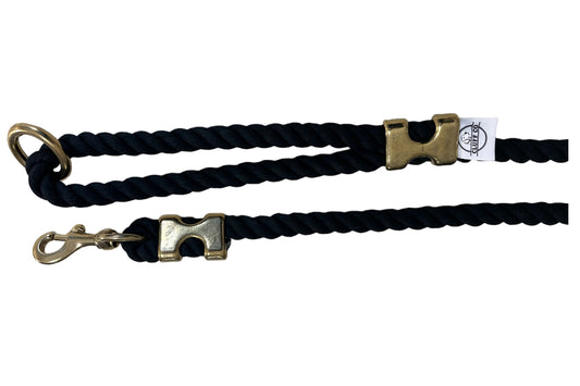 Black Cotton Rope Leash - Cluff CO LLC
