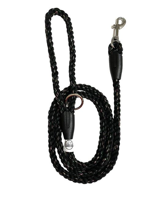 Black Glitter Rope Leash - (Small) - Cluff CO LLC