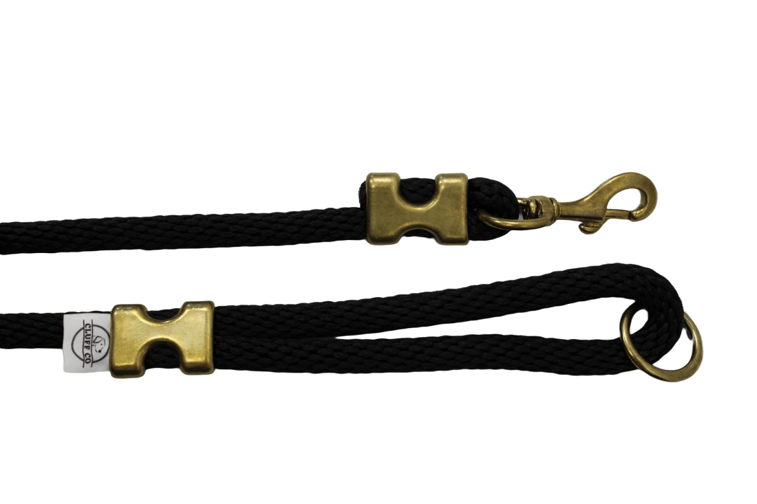 Black Solid Braid Leash - Made in the USA - Cluff CO LLC
