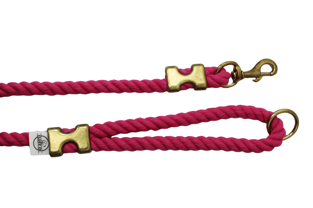 Hot Pink Rope Leash - Made in the USA - Cluff CO LLC
