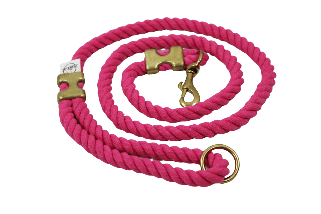 Hot Pink Rope Leash - Made in the USA - Cluff CO LLC
