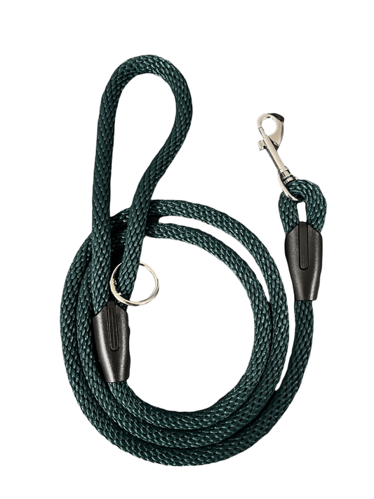 Hunter Green Solid Braid Leash - (Small) - Cluff CO LLC