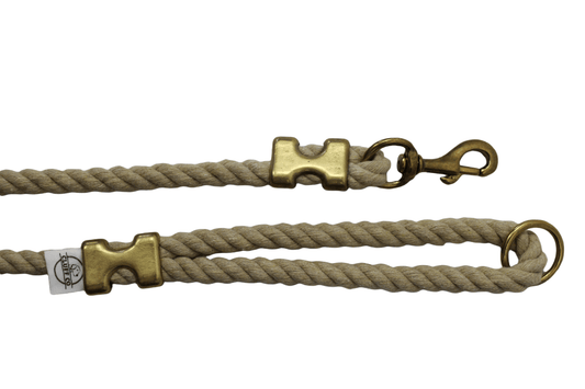 Khaki Rope Leash - Made in the USA - Cluff CO LLC