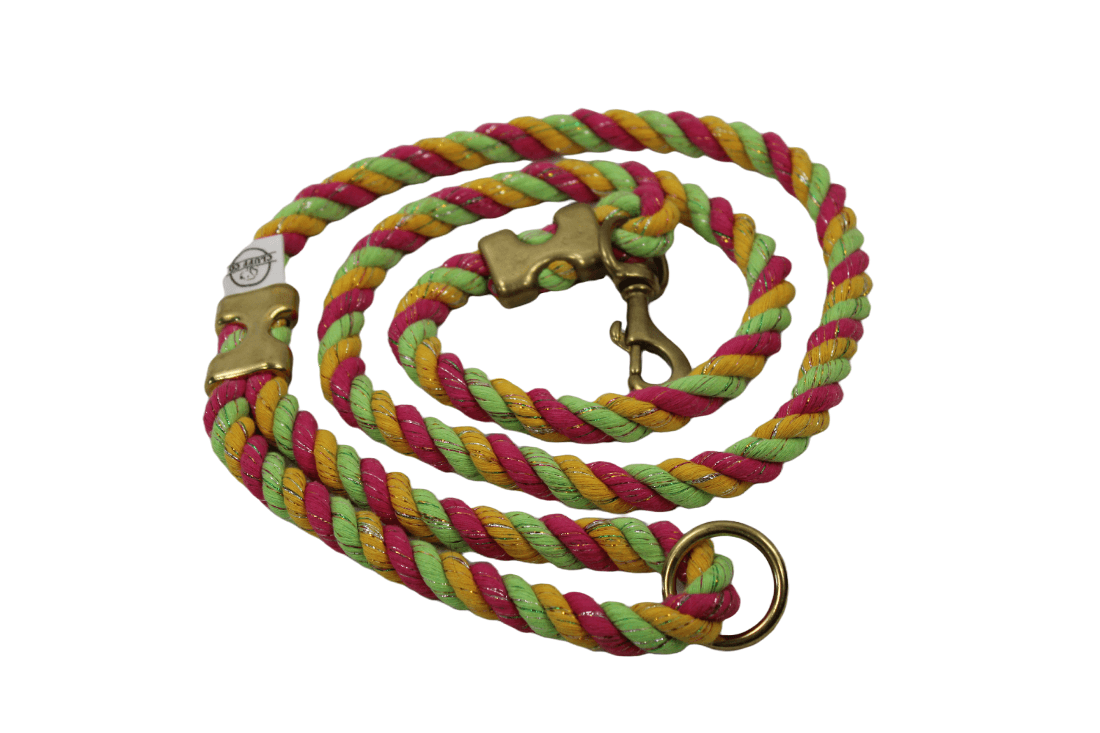 Pink Glitter Rope Leash - Made in the USA - Cluff CO LLC