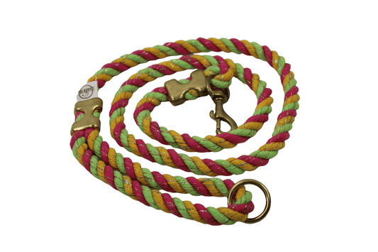 Pink Glitter Rope Leash - Made in the USA - Cluff CO LLC
