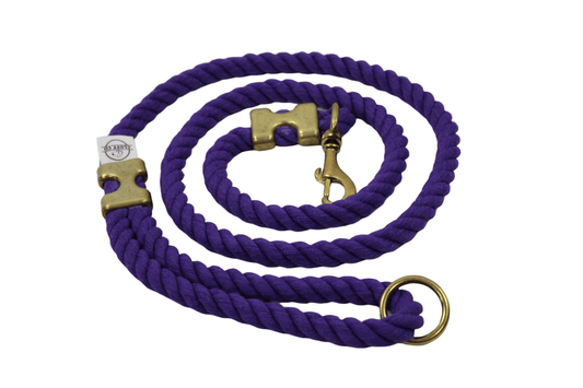 Purple Rope Leash - Made in the USA - Cluff CO LLC