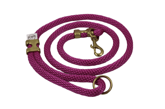 Raspberry Solid Braid Leash - Made in the USA - Cluff CO LLC