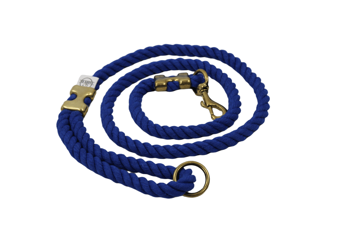 Royal Blue Rope Leash - Made in the USA - Cluff CO LLC