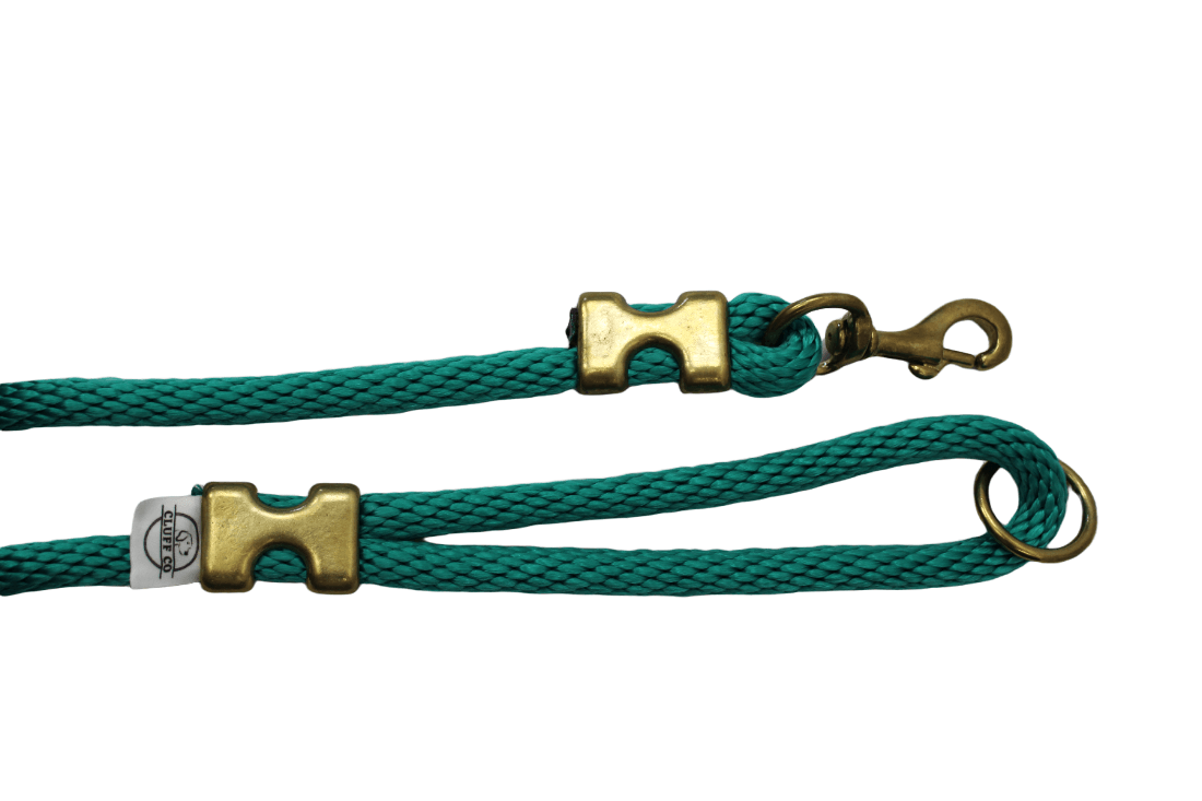 Teal Solid Braid Leash - Made in the USA - Cluff CO LLC
