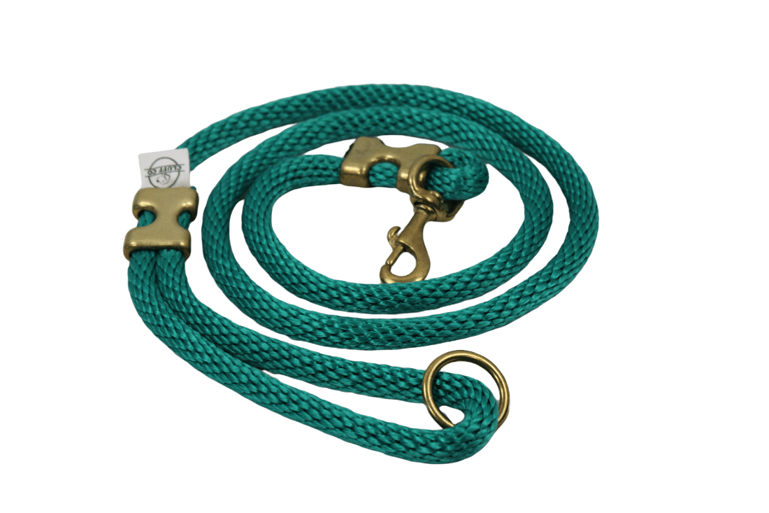 Teal Solid Braid Leash - Made in the USA - Cluff CO LLC