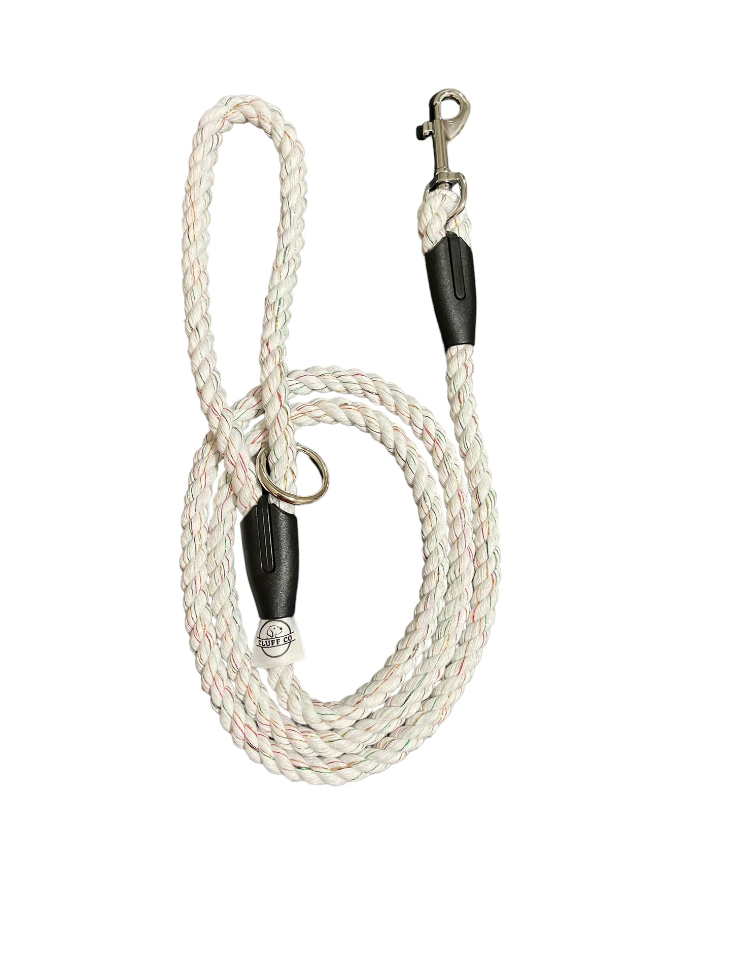 White Glitter Rope Leash - (Small) - Cluff CO LLC
